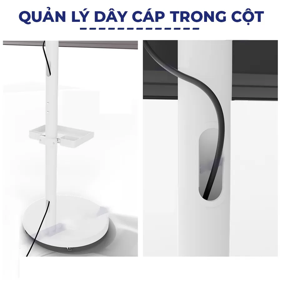 Khung treo màn hình máy tính di động E2190 (17″- 35″) - Trắng/Đen