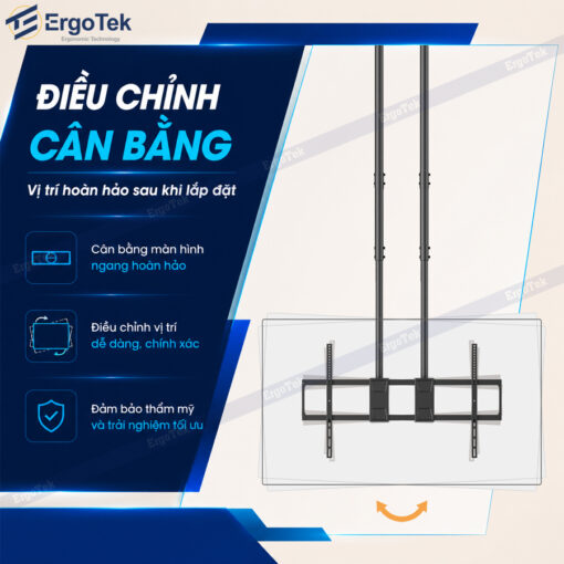 Khung treo Tivi thả trần ErgoTek E585 (60″ – 120″)