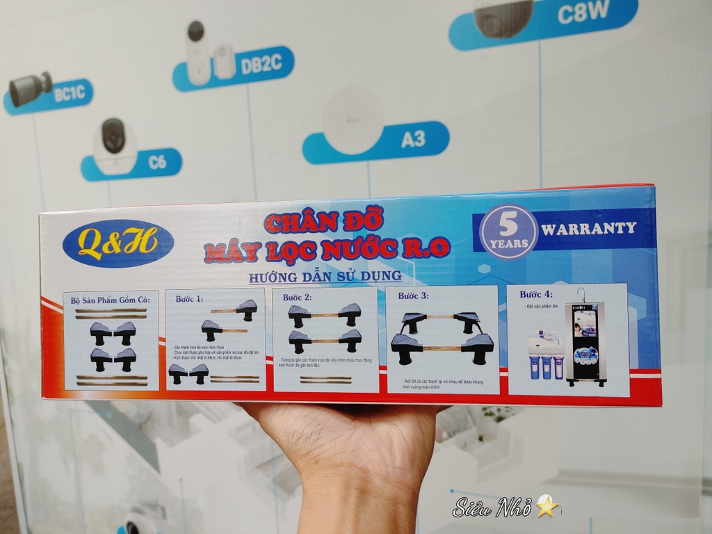Chân đỡ máy lọc nước INOX 39-50 cm, không lót cao su