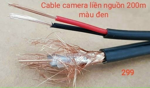 Cáp camera liền nguồn 200m màu đen