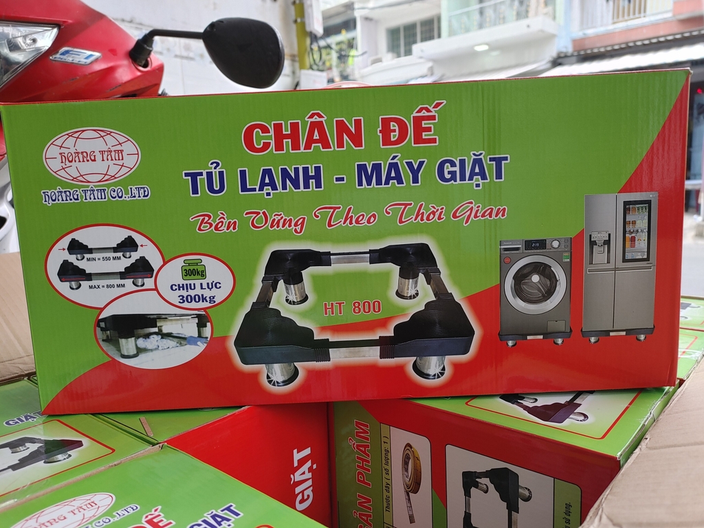 Chân máy giặt tủ lạnh Hoàng Tâm HT800 (550mm – 770mm)  ( mẫu lớn, loại tốt | 10C/T )