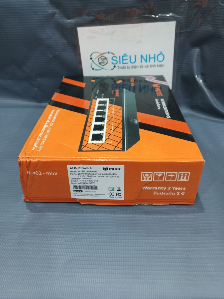 SWITCH POE MIXIE PC-402 AI - 4+2 100Mbs, khoảng cách 250M, Công Nghệ Watchdog Thông minh