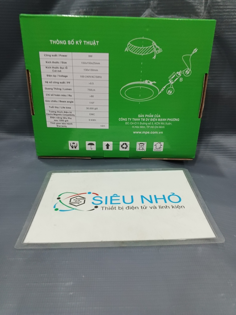 Đèn siêu mỏng 9W tròn MPE 6500K