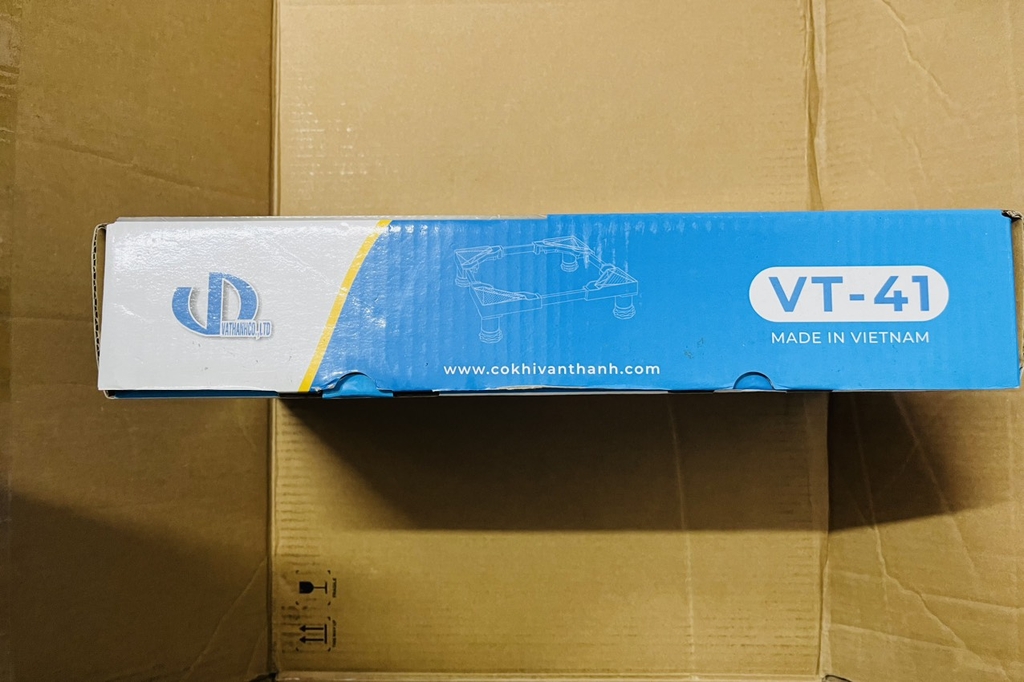 Chân máy giặt tủ lạnh INOX Văn Thành 40-63cm, ko có lót cao su (VT41 | Tải trọng: 9kg - 270 Lít )