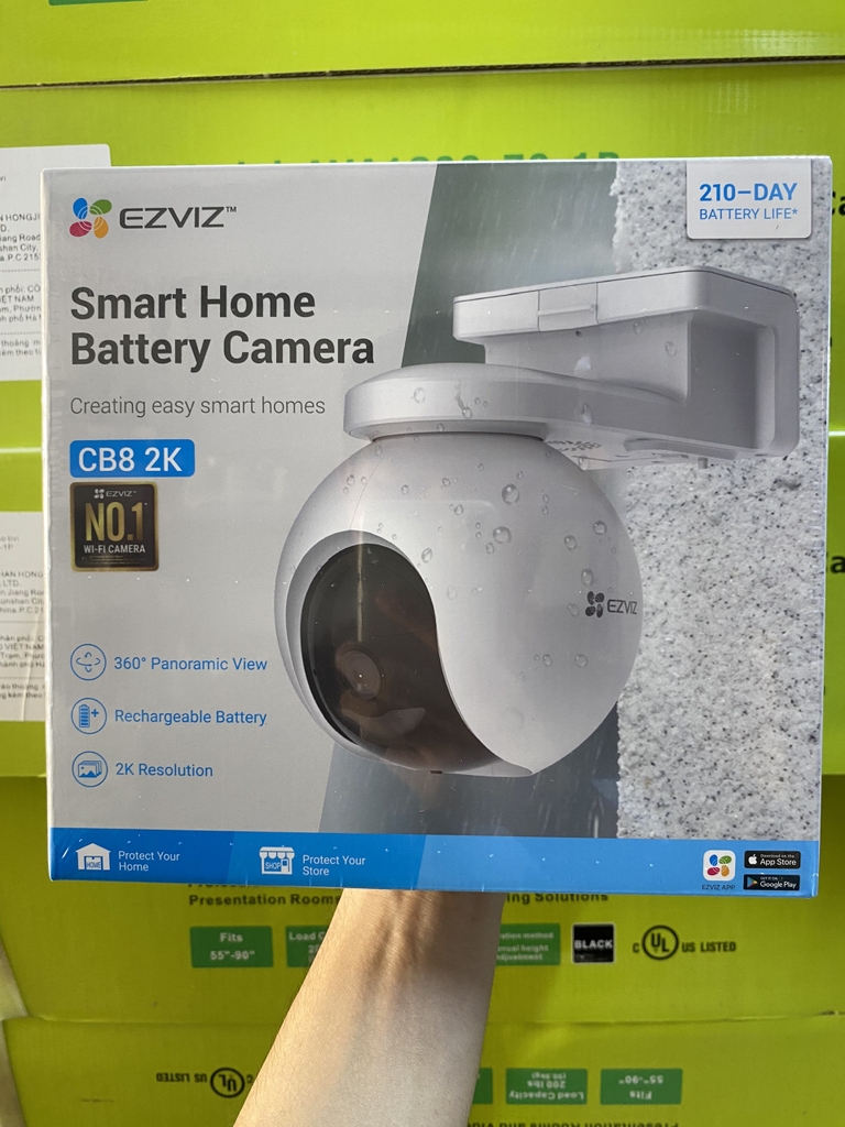 Camera Wifi EZVIZ có PIN và SOLAR CB8 2K (3MP xoay | All In One) - Outdoor