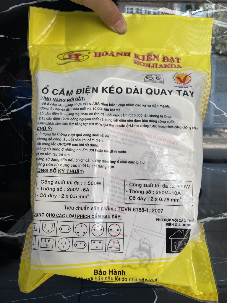 Ổ ĐIỆN HJD 083R-10A - QUAY ( Ổ TRÒN ) 10M - 0.75mm2 ( 24c/1thùng )