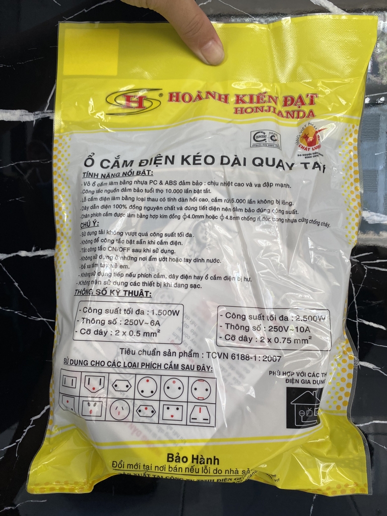 Ổ ĐIỆN HJD 082-10A - QUAY ( Ổ TRÒN ) 5M - 0.75mm2 ( 24c/1thùng )
