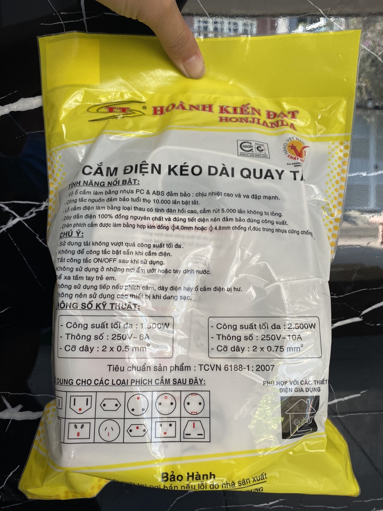Ổ ĐIỆN HJD 081-10A - QUAY ( Ổ TRÒN ) 10M - 0.75mm2 ( 24c/1thùng )