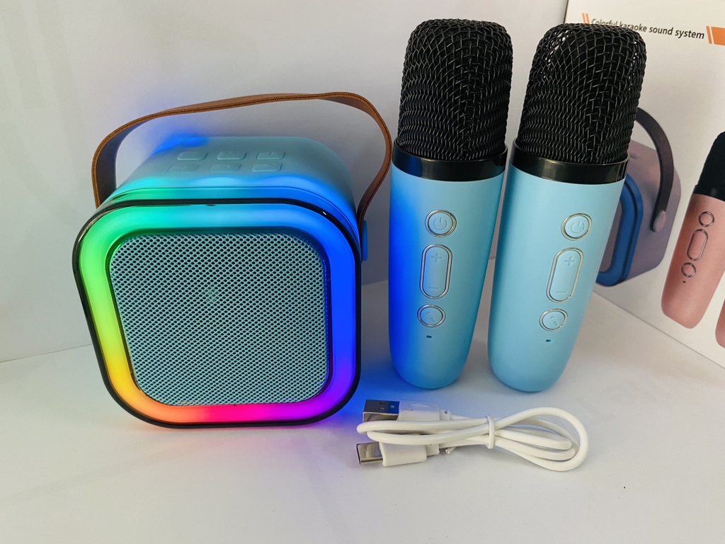 Loa bluetooth mini karaoke K12 KHÔNG DÂY kèm 2 micro - Size M - HÀNG BAO TEST