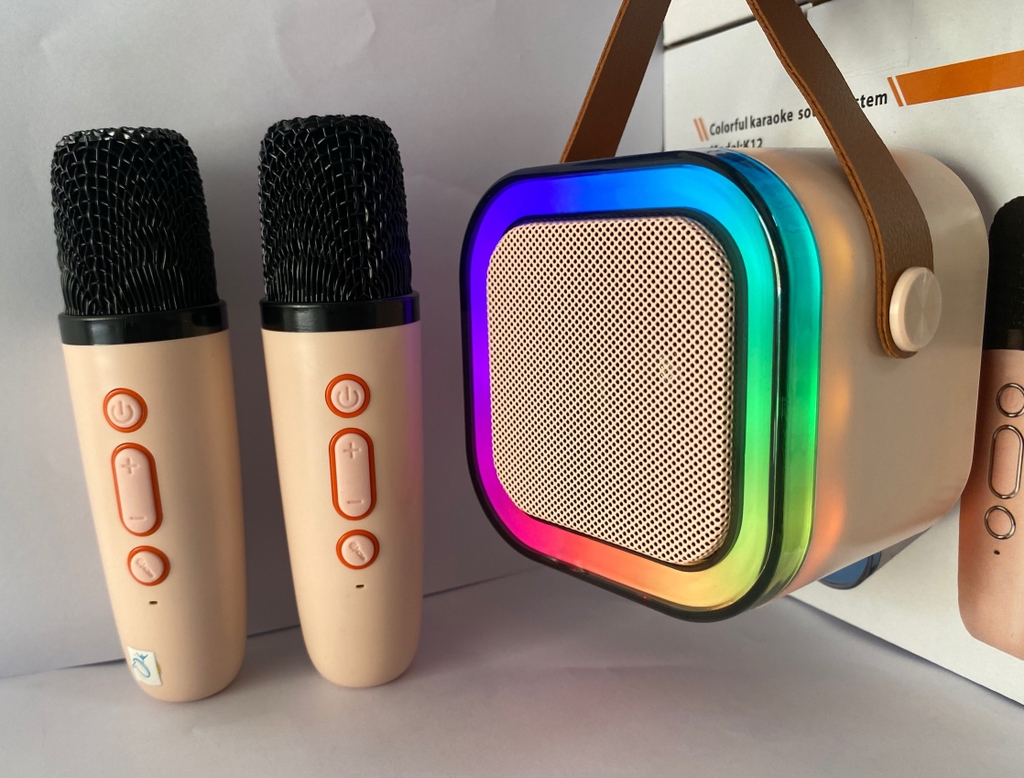 Loa bluetooth mini karaoke K12 KHÔNG DÂY kèm 2 micro - Size L