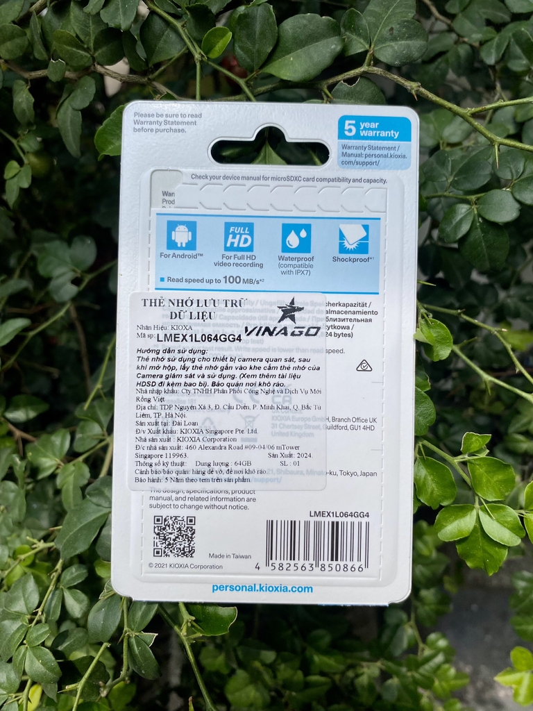 Thẻ nhớ 64GB KIOXIA (Hàng chính hãng | Bảo hành 5 năm | Hộp 20c) - Khuyên dùng với CAMERA REOQOO