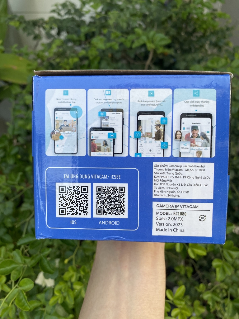 Camera Wi-Fi Yoosee bóng đèn 1 mắt, MÀU ĐEN, chui E27, có màu ban đêm, App:ICSEE