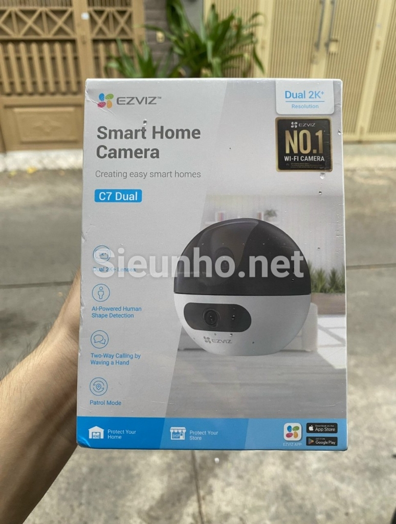 Camera Wifi EZVIZ C7 DUAL 2K+ (4MP+4MP) - 2 mắt 2 khung hình độc lập {with AI} - Indoor