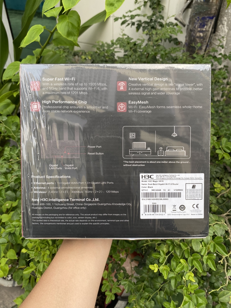 Bộ phát Wifi 6 - 1500Mbps / Thiết bị thu phát vô tuyến H3C Magic NX15 (9801A5AB) - Bảo hành 3 năm