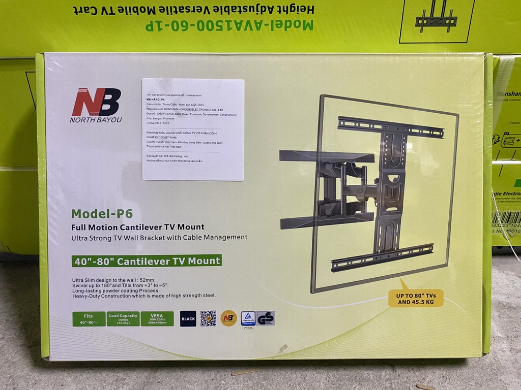 Khung treo tivi XOAY nhập khẩu North Bayou P6 (40
