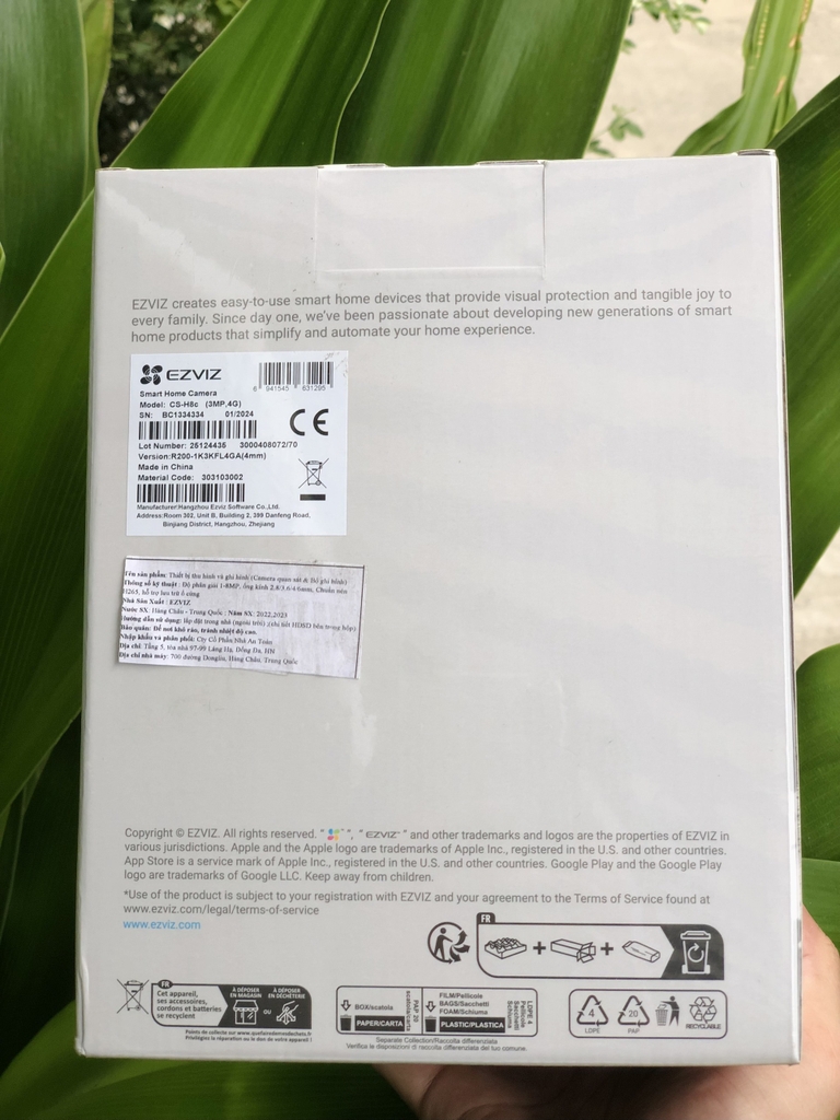 Camera chuẩn 4G EZVIZ H8C-4G - Chỉ sim 4G, độ phân giải 2K (3MP) - Outdoor