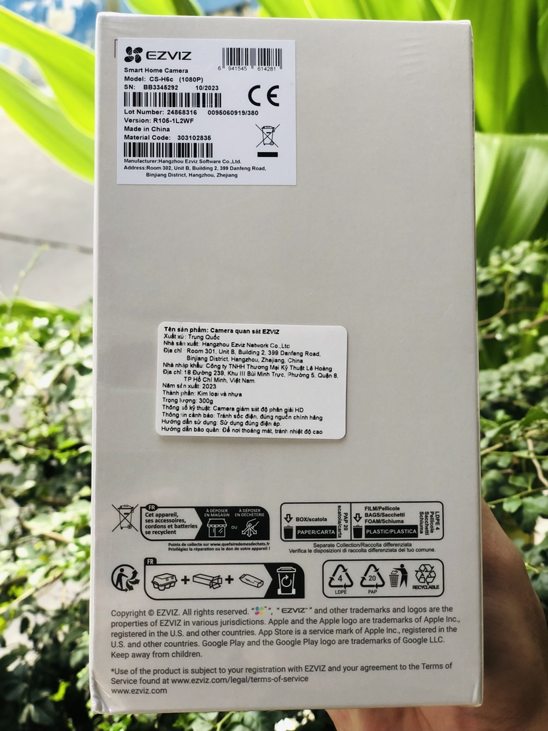 Camera Wifi EZVIZ H6C PRO 1080P 2MP (Ban đêm có màu + Gọi điện + Human + 512GB + TypeC)