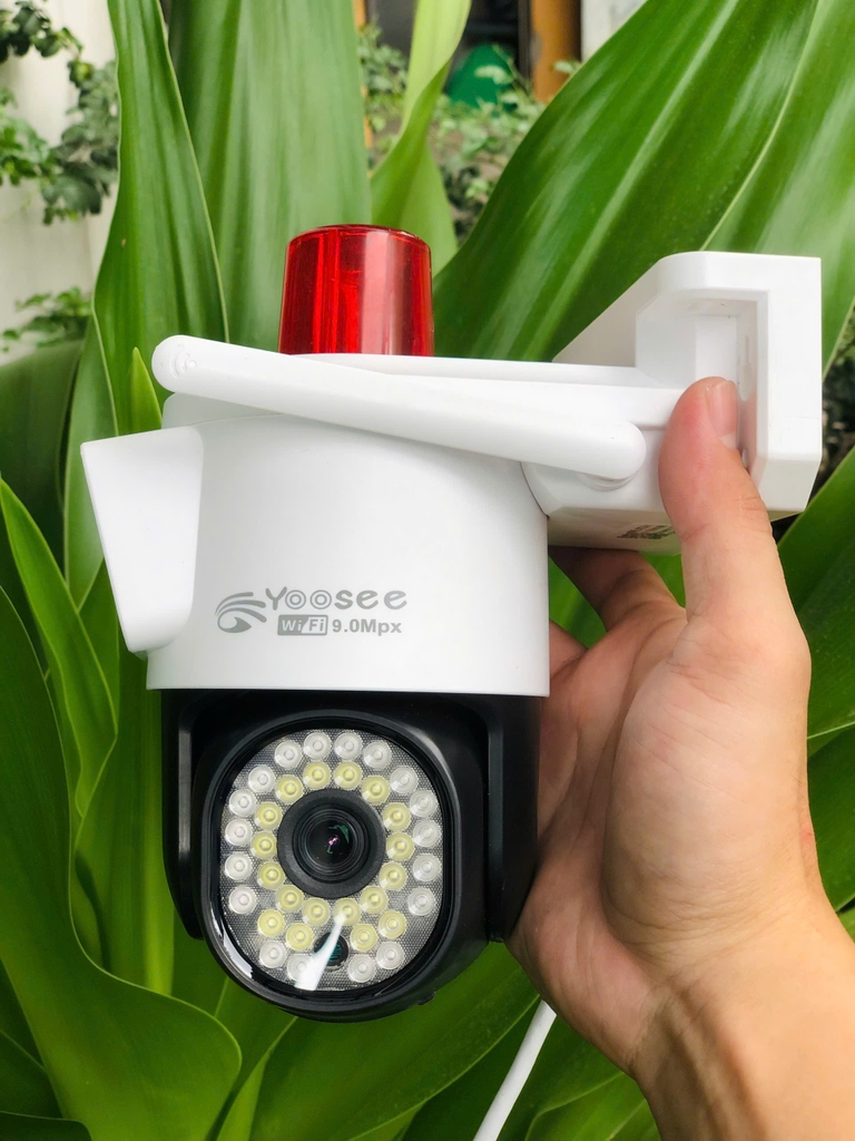 Camera Wifi 9MP Yoosee QPT366-B có ĐÈN BÁO ĐỘNG ĐỎ | 4K | Ngoài trời | 2 ống kính 2 khung hình (Hình OVAN)