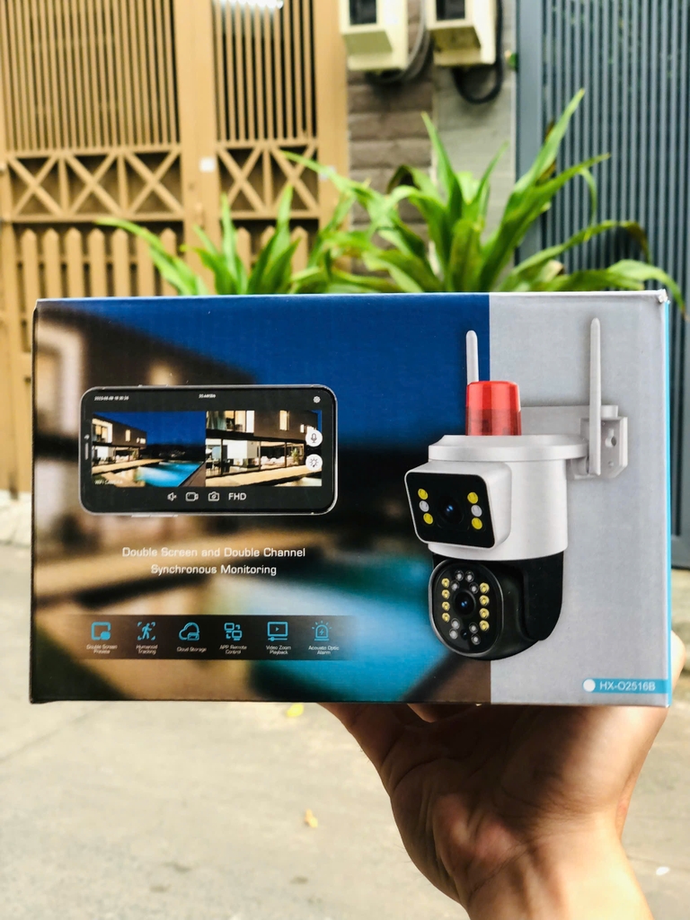 Camera Wifi 9MP Yoosee QPT366-B có ĐÈN BÁO ĐỘNG ĐỎ | 4K | Ngoài trời | 2 ống kính 2 khung hình (Hình OVAN)