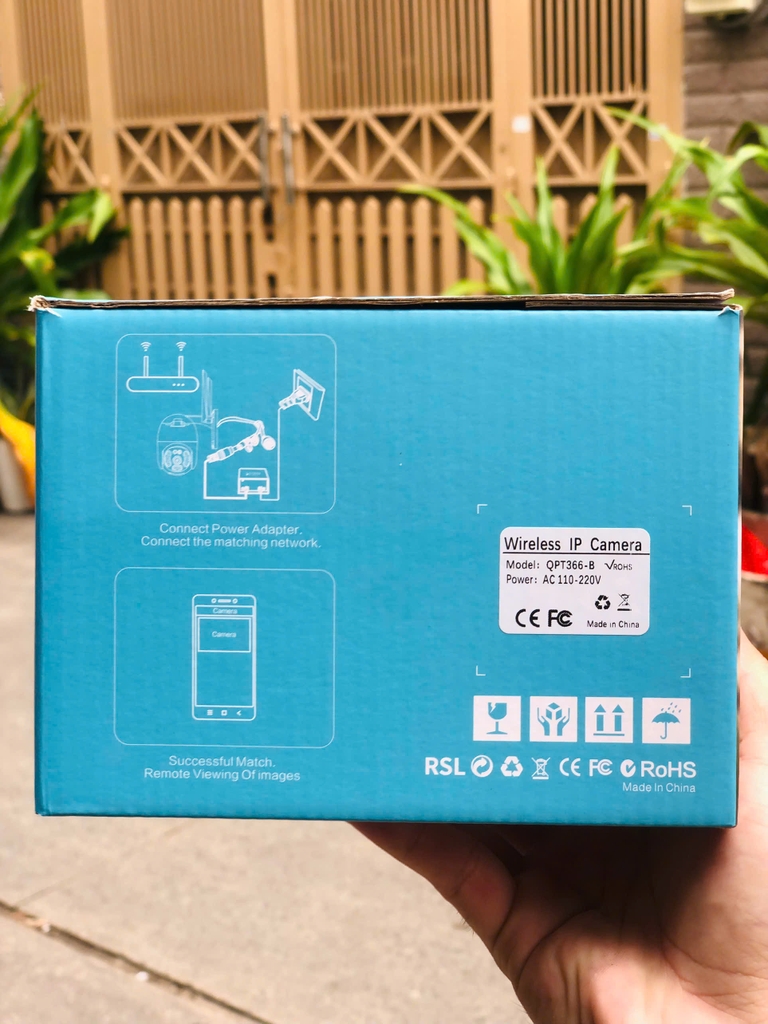 Camera Wifi 9MP Yoosee QPT366-B có ĐÈN BÁO ĐỘNG ĐỎ | 4K | Ngoài trời | 2 ống kính 2 khung hình (Hình OVAN)