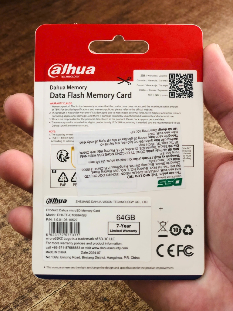 Thẻ nhớ 64GB DAHUA chính hãng ( 5 Năm | Hộp 20 cái)
