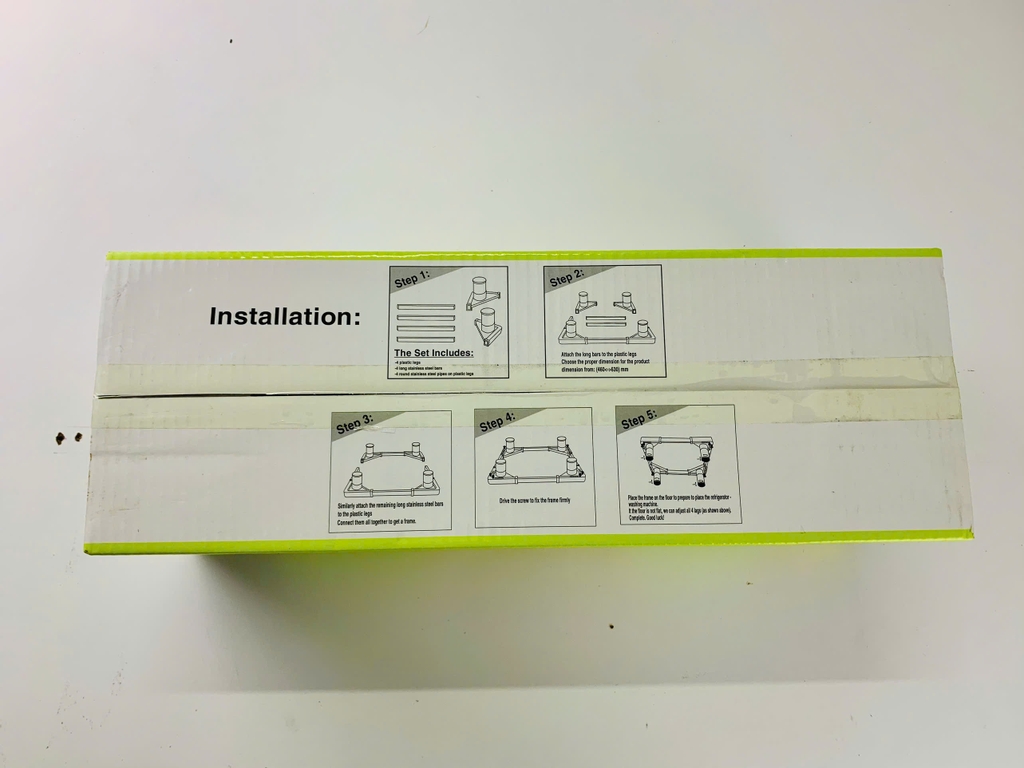 Chân máy giặt tủ lạnh INOX NB-38 48-60cm, có lót cao su chống trượt (NB-38 | Tải trọng: 9kg - 270 Lít)
