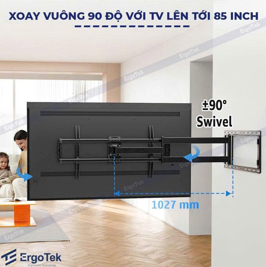 Khung treo TV xoay vuông góc 90 độ E900 47