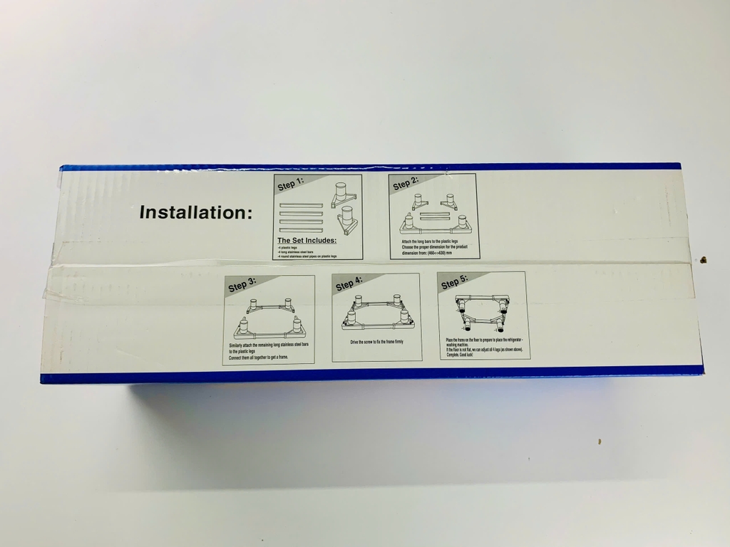 Chân Đỡ Máy Giặt, Tủ Lạnh inox NB-38 (460mm – 630mm) *mẫu mới* có lót cao su chống trượt (NB-38 | Tải trọng: kg - 270 Lít )