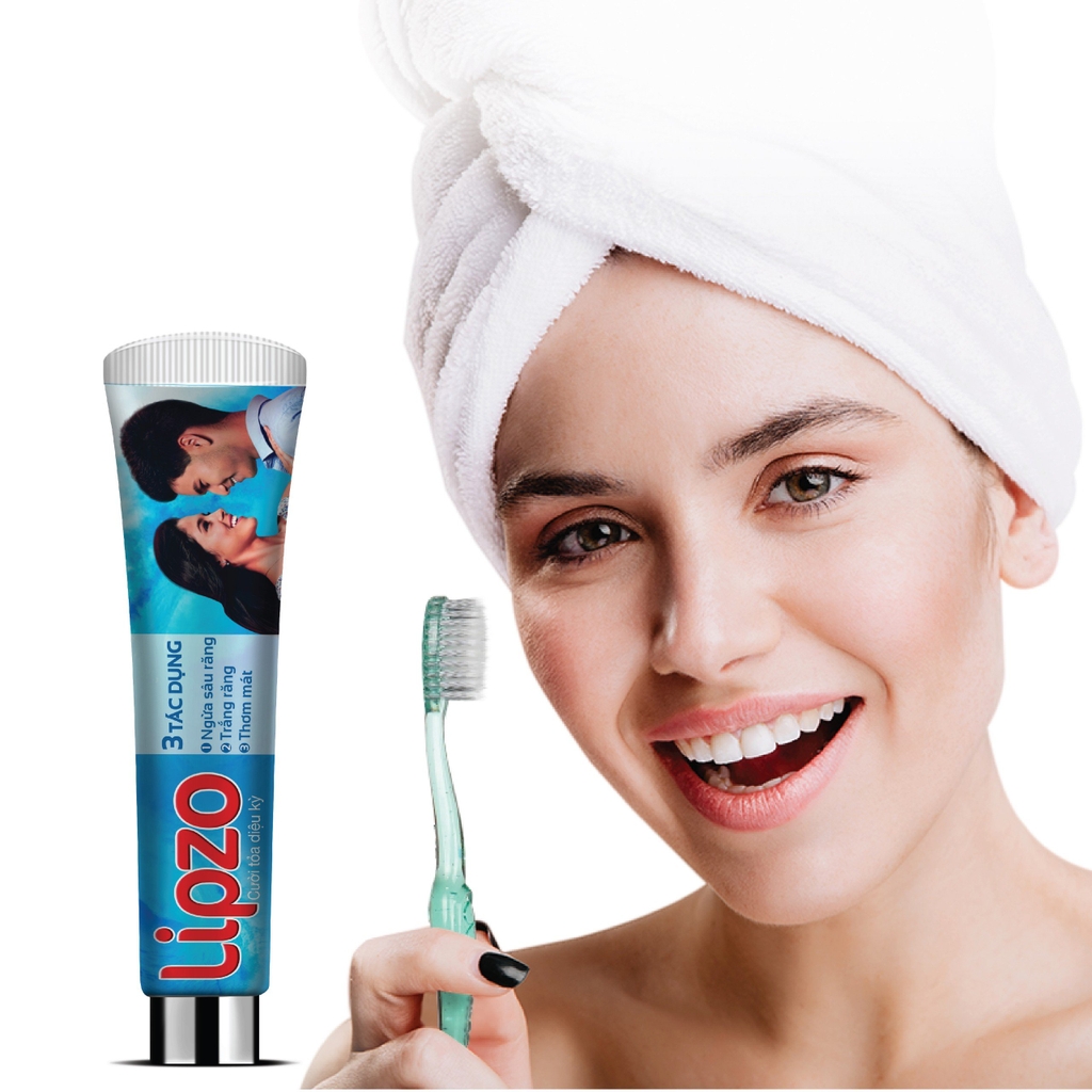 Kem Đánh Răng Lipzo Thiên Nhiên 3 Tác Dụng 190g – Trắng Răng, Ngừa Sâu Răng, Thơm Mát Hơi Thở