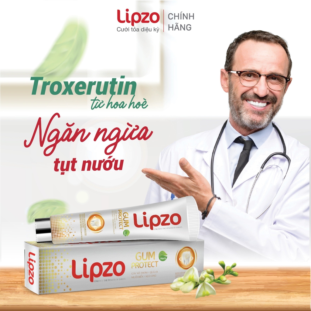 Kem Đánh Răng Lipzo Gum Protect 185g Ngừa Tụt Nướu, Chảy Máu Chân Răng, Kháng Khuẩn, Răng Khỏe