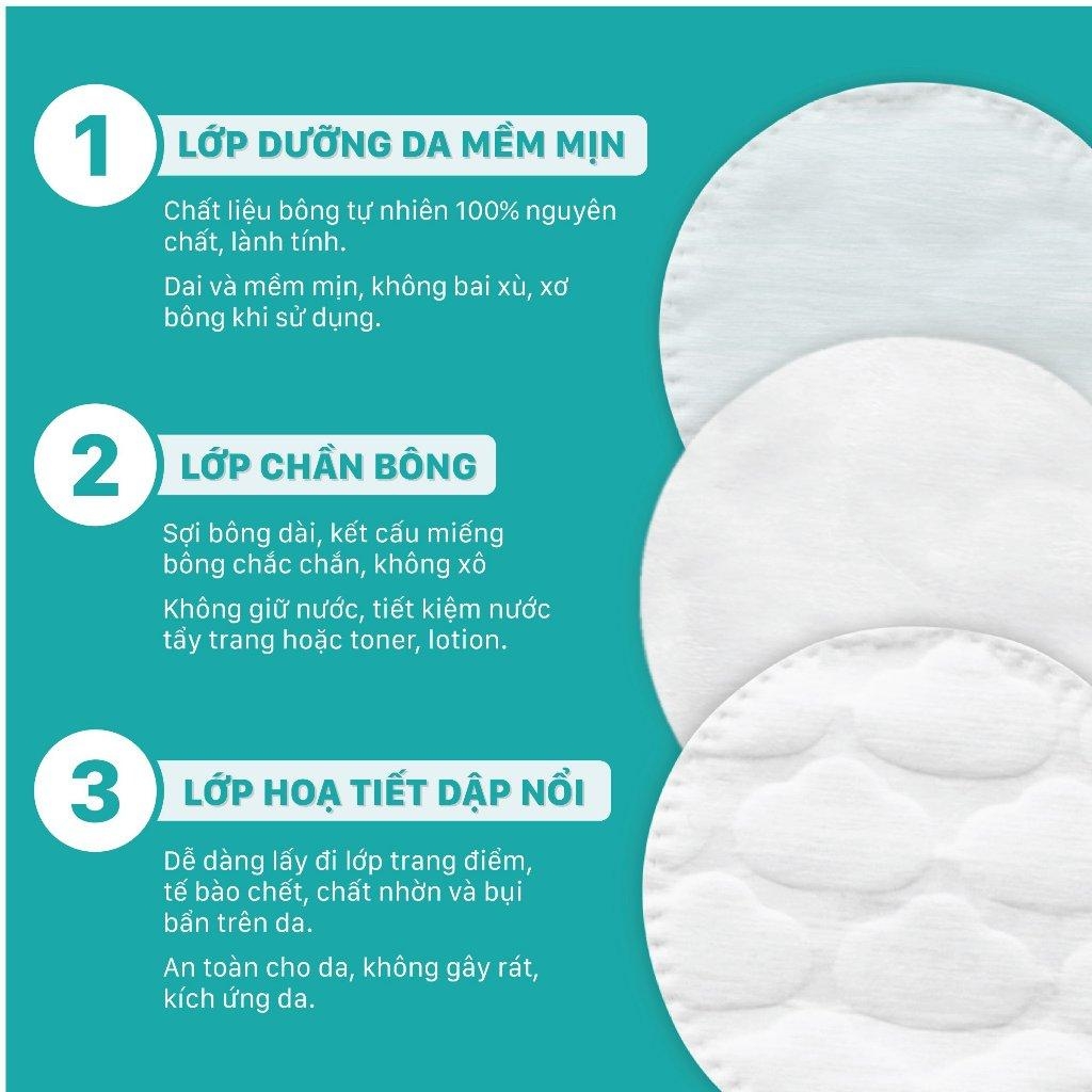 [BEST SALE] Bông Tẩy Trang NIVA Tròn Cz2 Túi 100 Miếng Cao Cấp Bông Tự Nhiên 100% Mềm Mại An Toàn Cho Da Nhạy Cảm