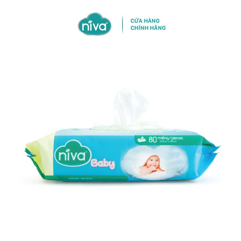Khăn Ướt Đa Năng Không Mùi Niva Gói 80 Tờ Tiện Dụng, Diệt Khuẩn, An Toàn Cho Trẻ Sơ Sinh Phụ Nữ Mang Thai