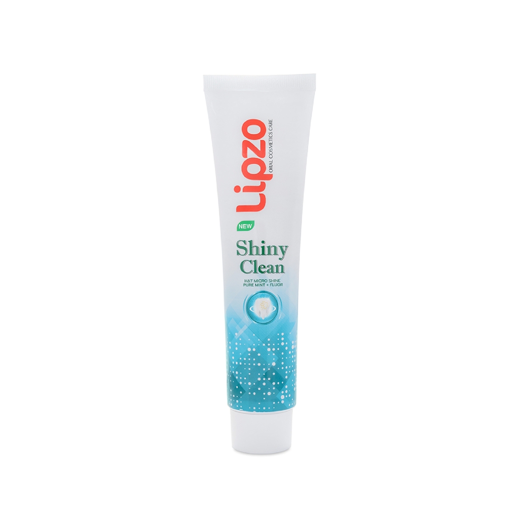 Combo 3 Kem Đánh Răng Bạc Hà Lipzo Shiny Clean Vị The Mát Diệt Khuẩn 185g Khử Mùi, Không Bào Mòn Men Răng Từ Khoáng Chất Vỏ Sò