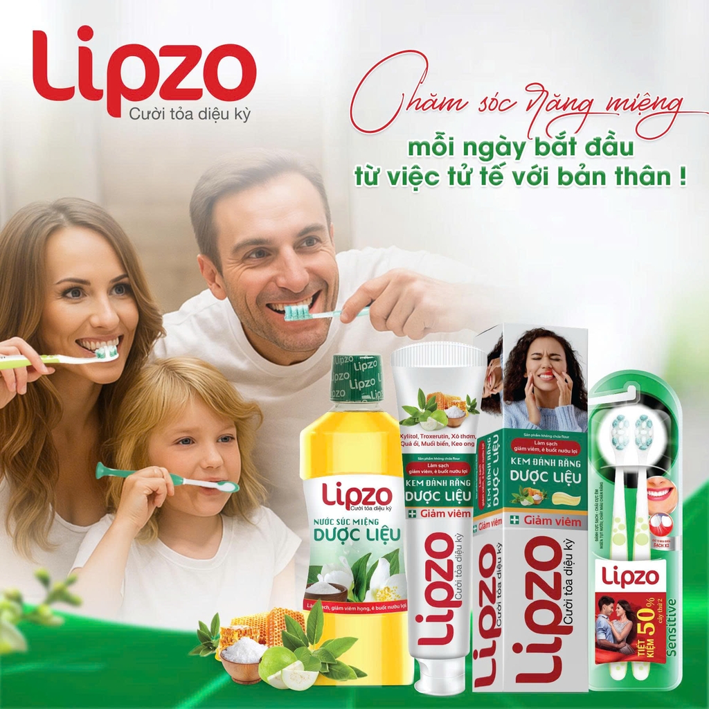 Combo chăm sóc răng miệng toàn diện Lipzo – Chỉ 149.000đ (Số lượng có hạn)