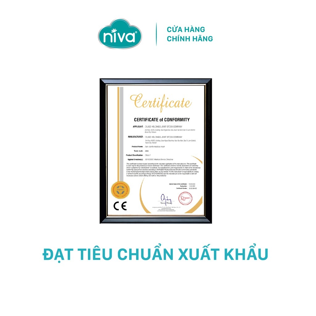 Khẩu Trang Y Tế 4 Lớp Niva Hộp 50 Cái Kháng Khuẩn, Ngăn Khói Bụi, Vi Khuẩn Hàng Chính Hãng Cao Cấp