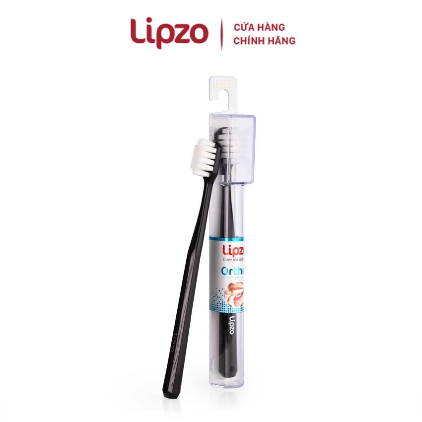 Combo 3 Bàn Chải Đánh Răng Lipzo Orthor Cao Cấp Công Nghệ Chỉ Tơ 2 Đầu Mềm Mảnh Chuyên Biệt Cho Người Niềng Răng