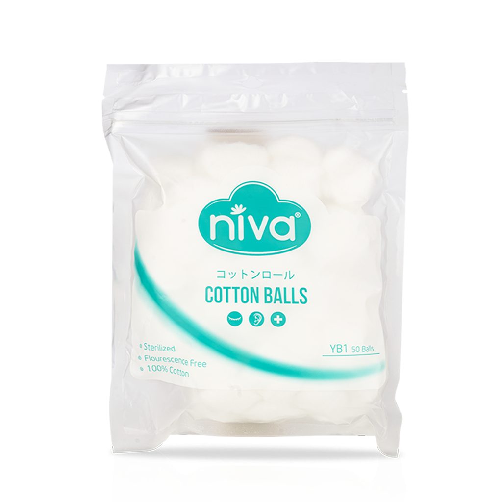 Combo 5 Gói 50 Bông Gòn Viên Tròn Y Tế Niva YB1 Đường Kính 27mm Nhét Tai Cho Mẹ, Phụ Nữ Sau Sinh An Toàn Tiệt Trùng