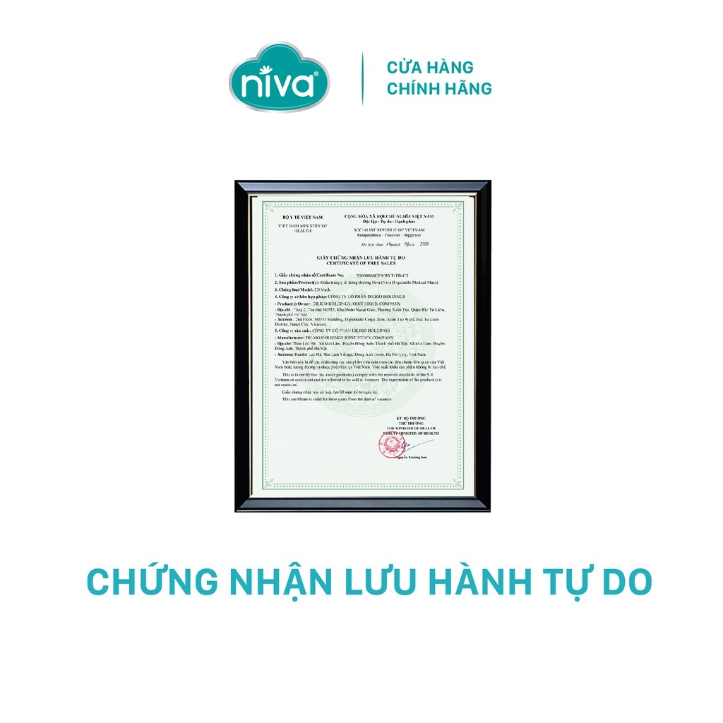 Khẩu Trang Y Tế 4 Lớp Niva Hộp 20 Cái Kháng Khuẩn, Ngăn Khói Bụi, Vi Khuẩn Hàng Chính Hãng Cao Cấp
