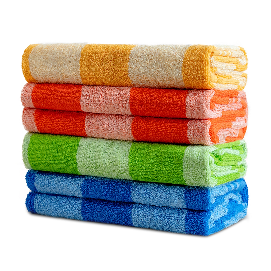 Combo 2 Khăn Tắm Cotton Tự Nhiên 100%  Xuất Nhật Niva BJ1 Mềm Mịn Thấm Hút, An Toàn, Hoa Văn Kích Thước 500x1000 mm