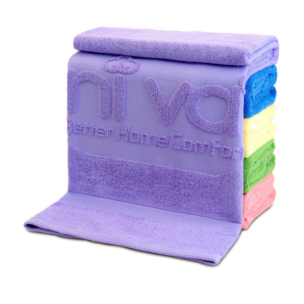Khăn Tắm Cotton Tự Nhiên 100%  Xuất Nhật Niva BJ3 Mềm Mịn Thấm Hút, An Toàn, Trơn Kích Thước 700x1400 mm