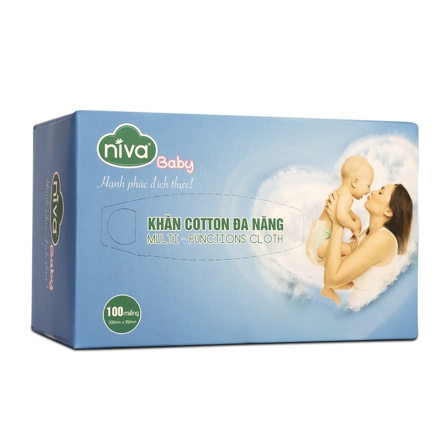 Combo 5 Khăn Giấy Khô Đa Năng Niva Gói 100 Tờ Tiện Dụng, Chất Liệu Cotton Tự Nhiên An Toàn Cho Bé
