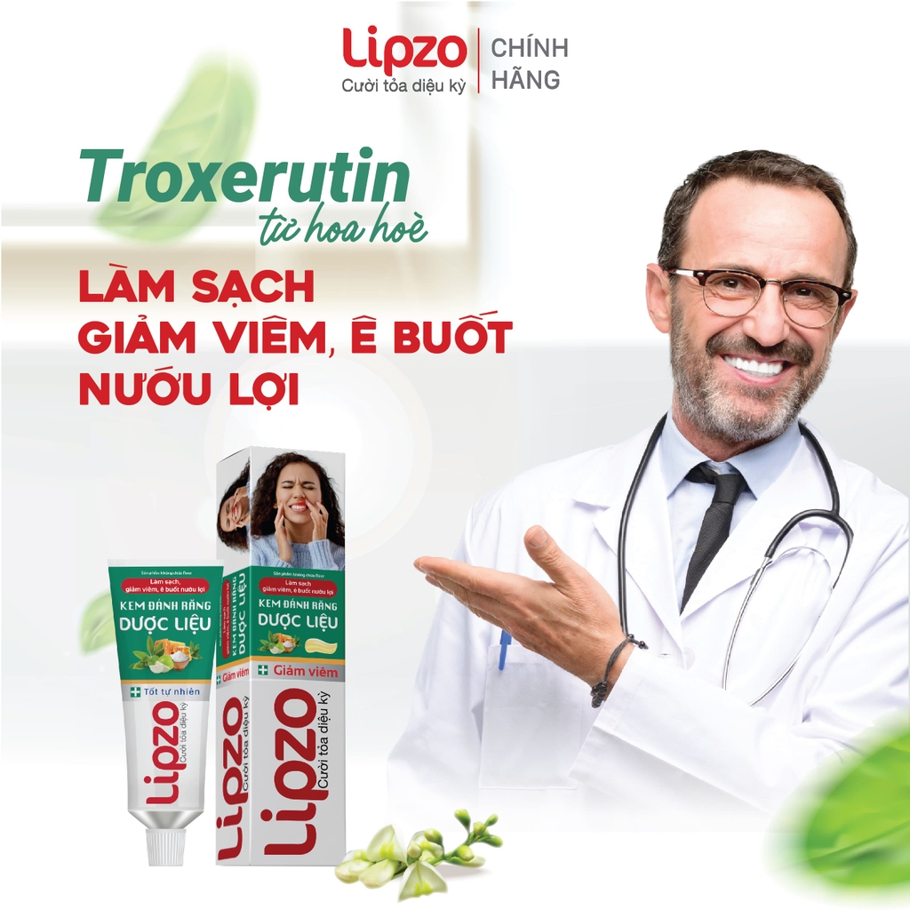 Kem Đánh Răng Dược Liệu Lipzo Tuýp 19g Từ Dược Liệu Tự Nhiên Bảo Vệ Nướu Và Răng