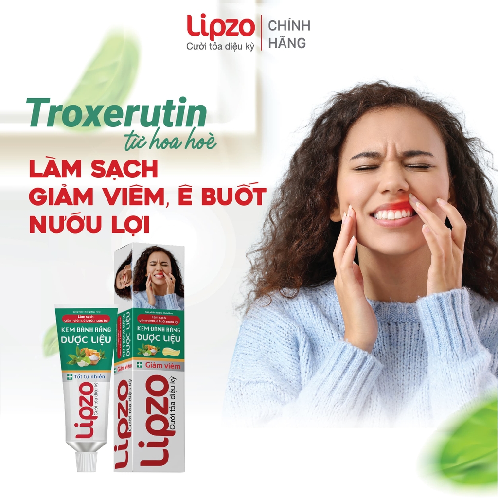 Kem Đánh Răng Dược Liệu Lipzo Tuýp 19g Từ Dược Liệu Tự Nhiên Bảo Vệ Nướu Và Răng