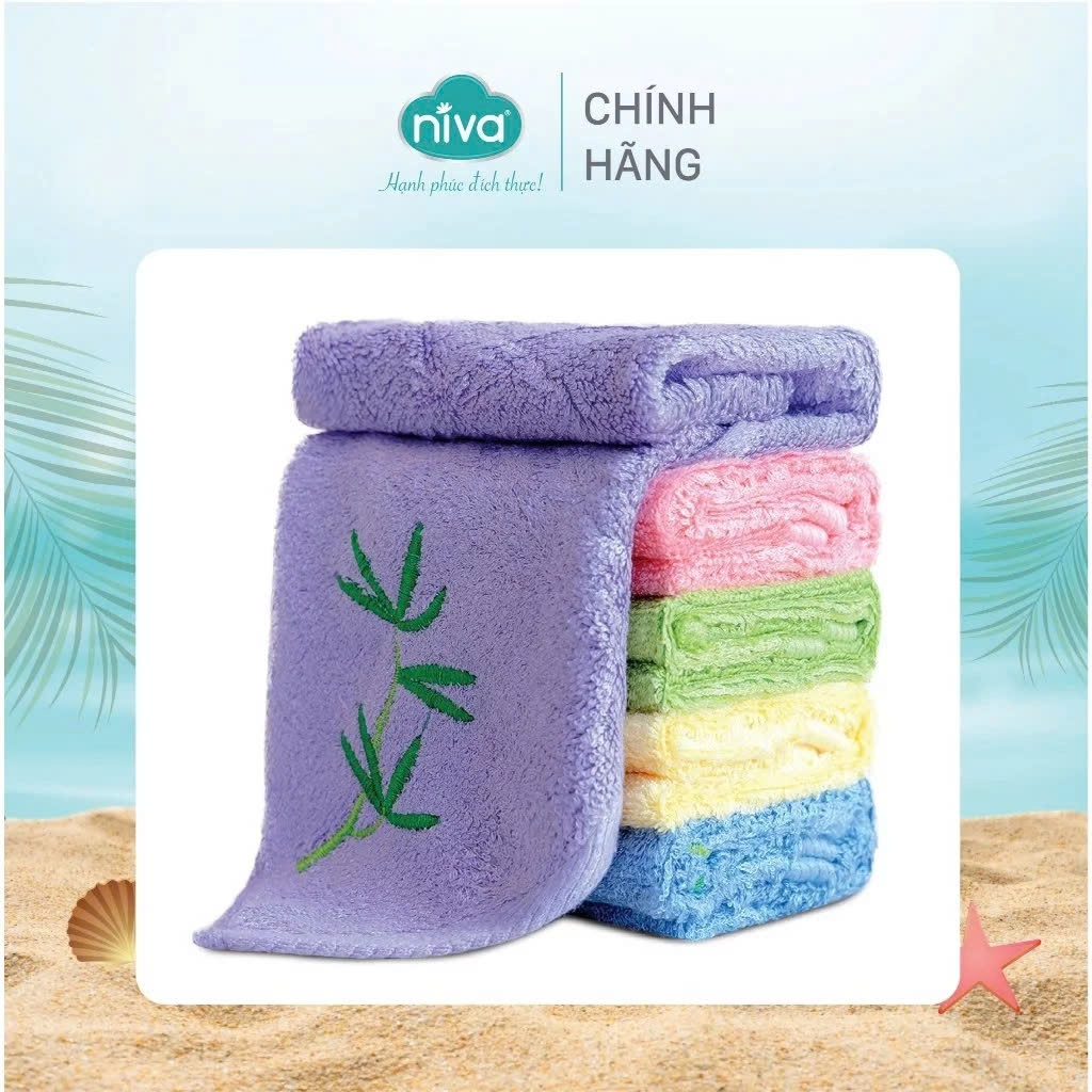 [Combo 3] Khăn Mặt Cotton Tự Nhiên 100% NIVA WP1 Mềm Mịn Thấm Hút Tốt, An Toàn Cho Da, Hoa Văn Kích Thước 280x480 mm