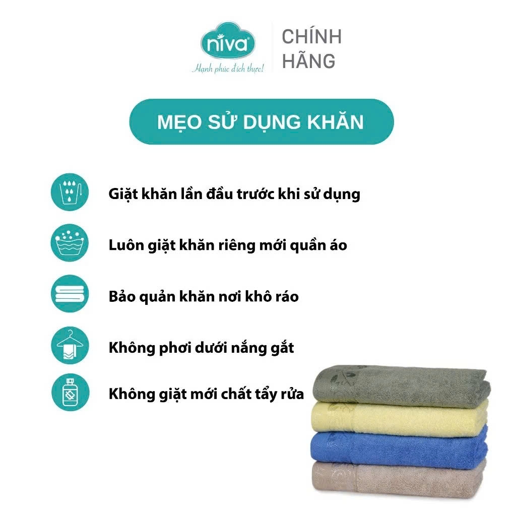 Khăn Tắm Sợi Sồi Niva BL1 65% Sợi Sồi Và 35% Cotton Kích Thước 50x100 cm