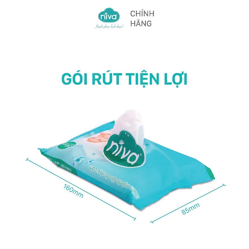 Khăn Ướt Đa Năng Không Mùi NIVA Gói 30 Tờ Tiện Dụng, Diệt Khuẩn, An Toàn Cho Trẻ Sơ Sinh