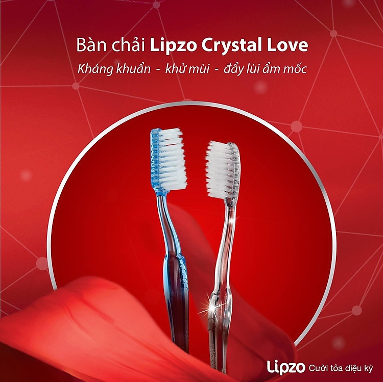 Bàn Chải Đánh Răng LIPZO Crystal Love For Girl Bộ 3 Được Thiết Kế Đặc Biệt, Phù Hợp Với Khuôn Hàm Của Nữ Giới