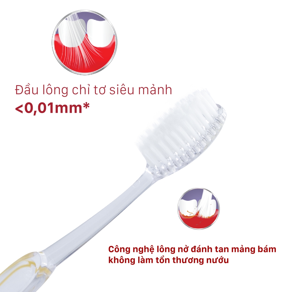 Combo 3 Bàn Chải Đánh Răng Lipzo Gpro Phù Hợp Nữ Giới Công Nghệ Nano Kháng Khuẩn Lông Nở Kết Hợp Chỉ Tơ Nha Khoa Siêu Mềm Mảnh