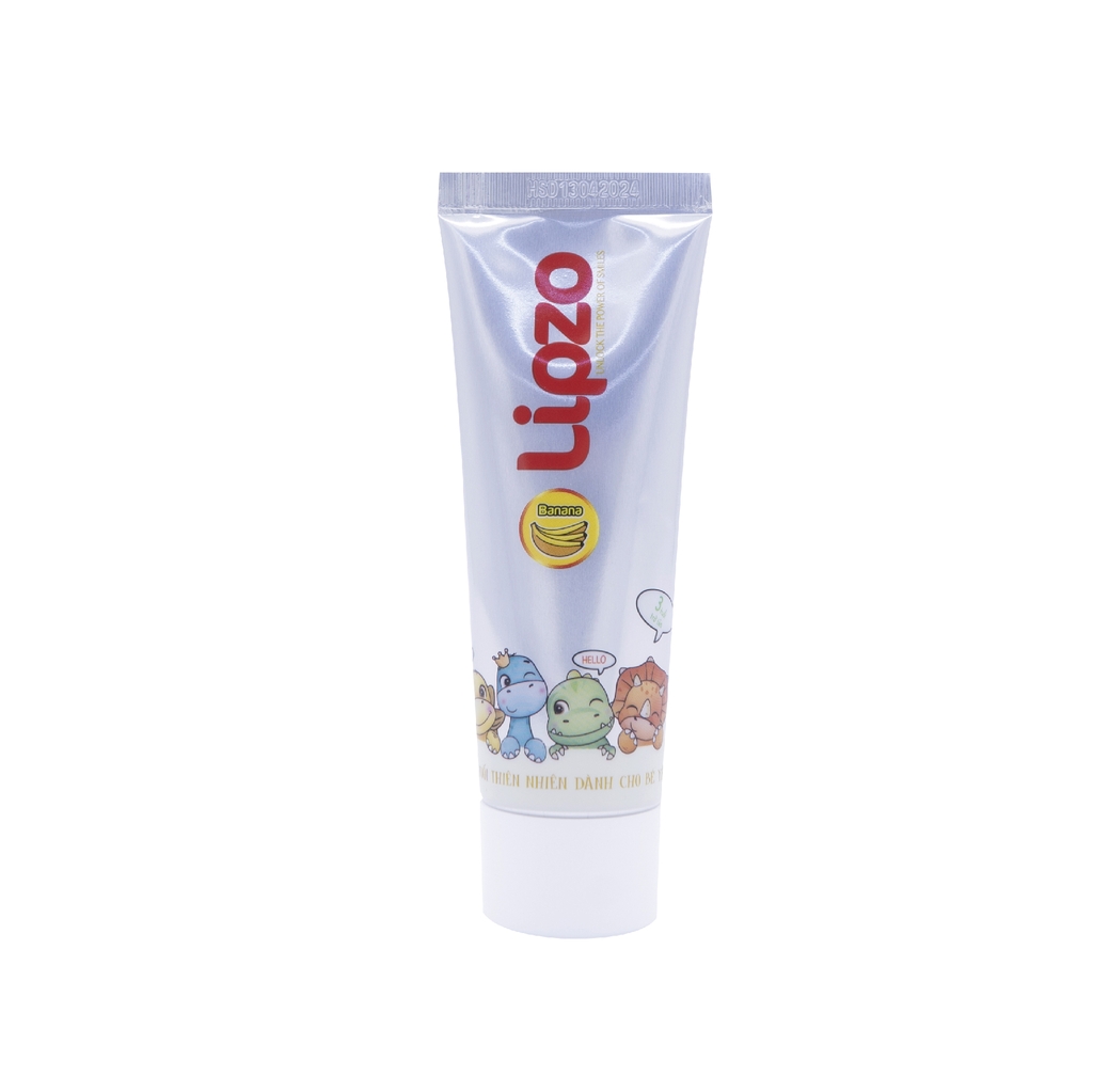 Combo 3 Kem Đánh Răng Trẻ Em Lipzo Vị Chuối Bảo Vệ Răng Sữa 75g Hữu Cơ Ngọt Thơm An Toàn Nuốt Được Dành Cho Trẻ Em Từ 3-10 Tuổi