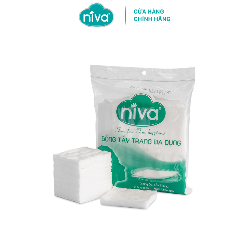 Combo 3 Bông Tẩy Trang Vuông Niva CPZ2 Cao Cấp Bông Tự Nhiên, Công Nghệ Kháng Khuẩn An Toàn Cho Da Dầu Mụn Nhạy Cảm